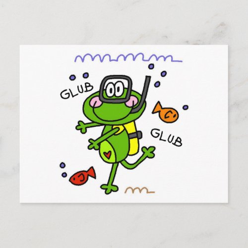 Froggie Scuba Diver Postcard