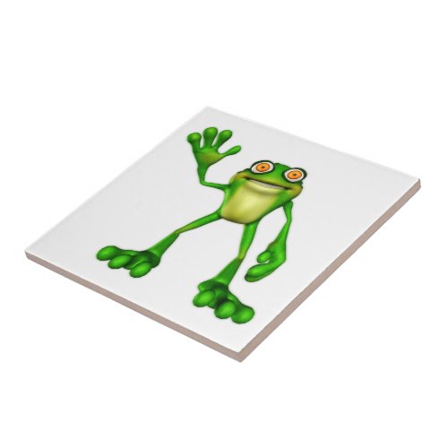 Froggie the Cute Cartoon Waving Frog