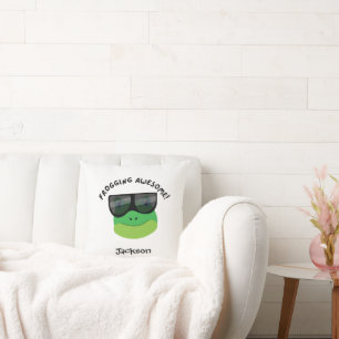 Frogging Awesome Throw Pillow
