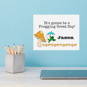 Frogging Great Day, Frog Mushroom Wall Decal