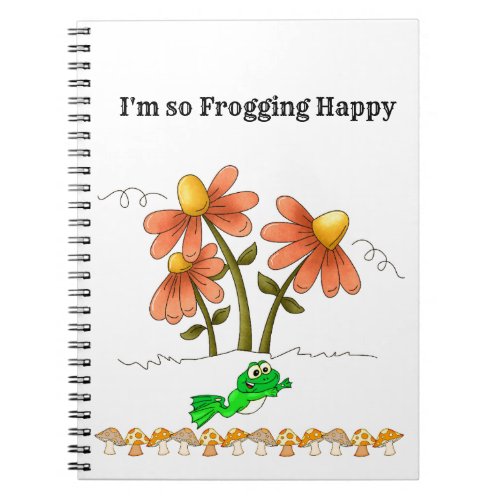 Frogging Happy Mushroom Notebook