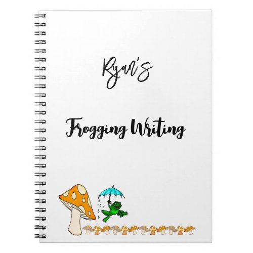 Frogging Writing Mushroom Notebook