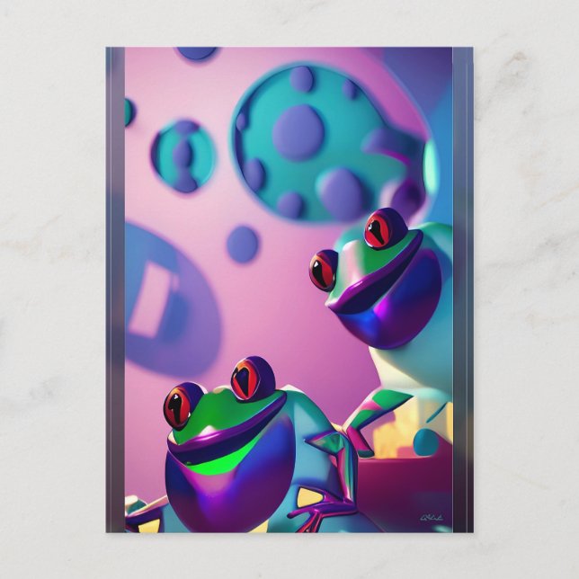 Froggled Ken Gage Fantasy Frog Postcard (Front)