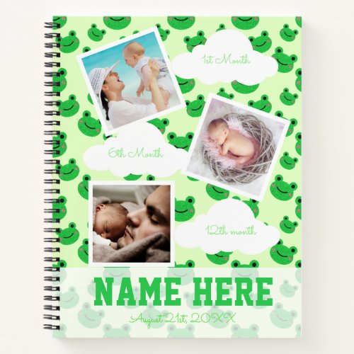 Froggy 1st birthday Baby Milestone Guest Book 