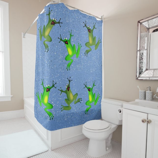 Froggy Abstract Animal Fun  Shower Curtain (In Situ)