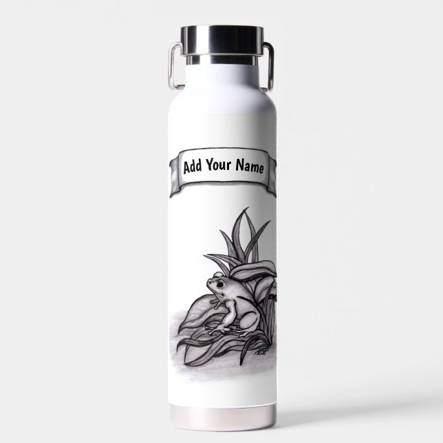 Froggy , Add Your Name Water Bottle (Front)