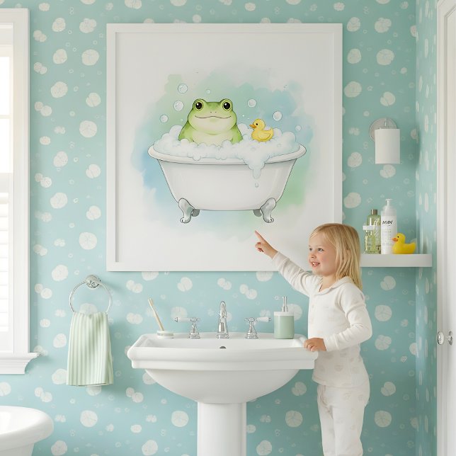 Froggy Bath Time Fun Kids Bathroom Wall Art (Creator Uploaded)