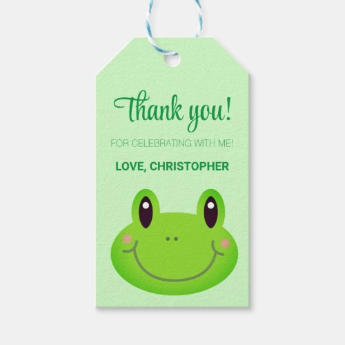 Froggy birthday party cute thank you gift tags