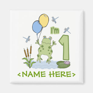 Froggy First Birthday Magnet