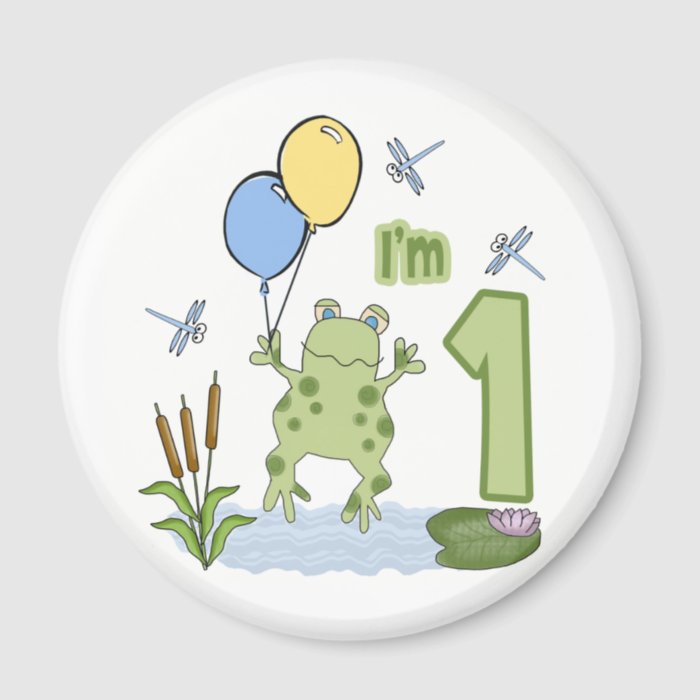 Froggy First Birthday Magnet