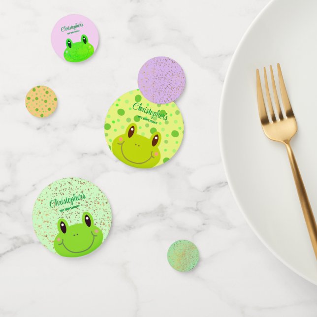 Froggy First Birthday Party Frog Colorful Confetti (Group)