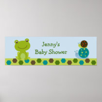 Froggy Frog Snail Baby Shower Banner Sign