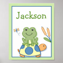Froggy Frog Turtle Nursery Wall Art Name Print