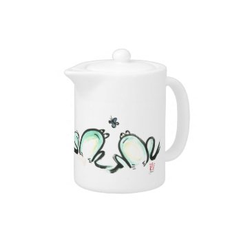 Froggy Get Together Teapot by Nine_Lives_Studio at Zazzle