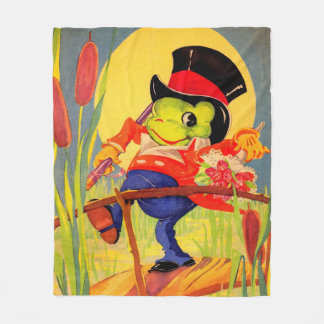 Froggy gone a-courtin’ fleece blanket