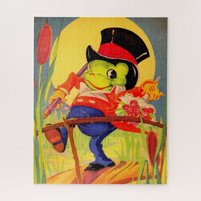 Froggy gone a-courtin’ jigsaw puzzle (Vertical)