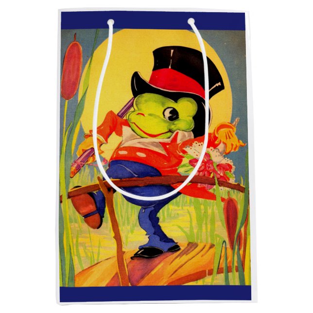 Froggy gone a-courtin’ medium gift bag (Front)