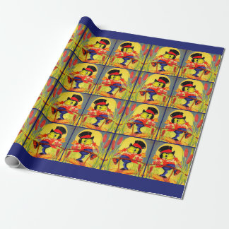 Froggy gone a-courtin’ wrapping paper