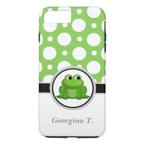 Froggy Green  White Polka Dot iPhone 7 Plus Case