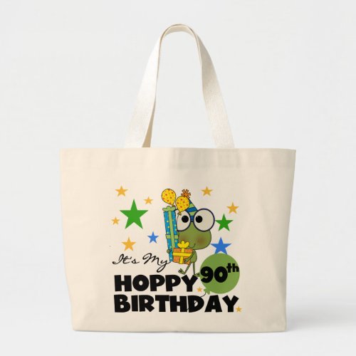 Froggy Hoppy 90th Birthday Large Tote Bag