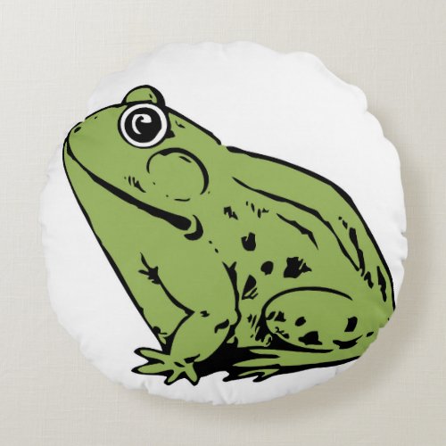 Froggy Meditation Round Pillow