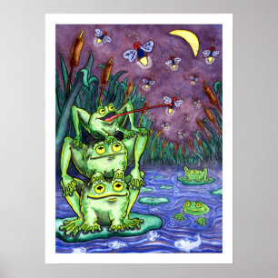 Froggy Night - Animals - 18 x 24 Poster