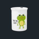 Froggy Pitcher<br><div class="desc">Pitcher Quench even the biggest of thirsts with a custom pitcher from Zazzle. Made of bright white porcelain, this pitcher looks amazing with your designs, photos, and text. Dishwasher and microwave safe this pitcher is ready for your next party! Capacity: 19oz. Made of 100% white porcelain Dishwasher safe and microwave...</div>
