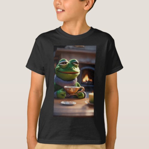 Froggy Sips 3D Print Tea Adventure T_Shirt