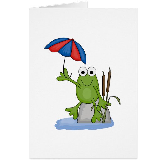 froggy sitting under umbrella cards (Front)