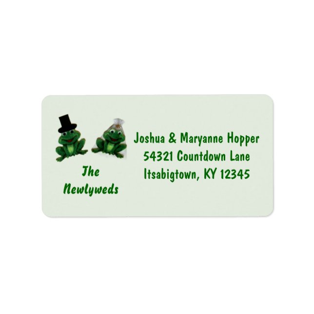 Froggy Wedding - Newlywed Address Labels (Front)