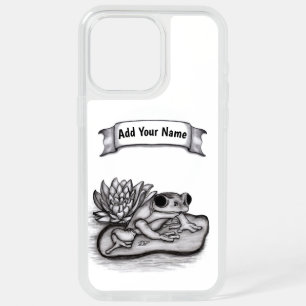 Froggy with Lotus Flower , Add Your Name iPhone 15 Pro Max Case