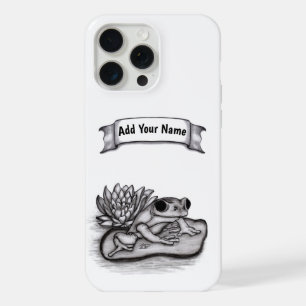 Froggy with Lotus Flower , Add Your Name iPhone 15 Pro Max Case