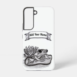 Froggy with Lotus Flower , Add Your Name Samsung Galaxy S22 Case