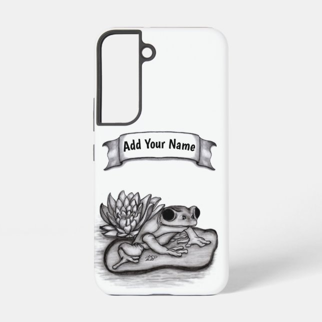 Froggy with Lotus Flower , Add Your Name Samsung Galaxy Case (Back)