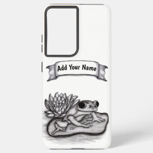 Froggy with Lotus Flower , Add Your Name Samsung Galaxy S21 Ultra Case