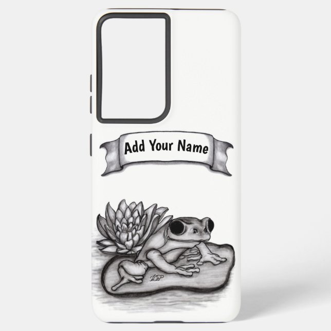 Froggy with Lotus Flower , Add Your Name Samsung Galaxy Case (Back)