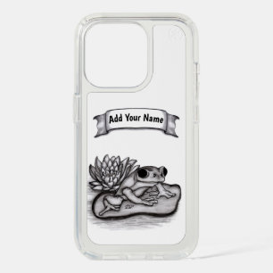 Froggy with Lotus Flower , Add Your Name iPhone 15 Pro Case