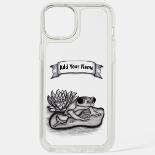 Froggy with Lotus Flower , Add Your Name iPhone 15 Plus Case