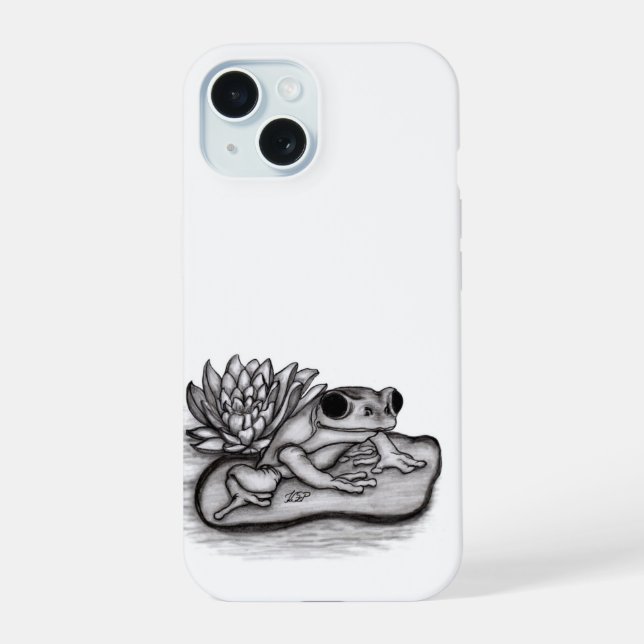 Froggy with Lotus Flower Iphone Case (Back)