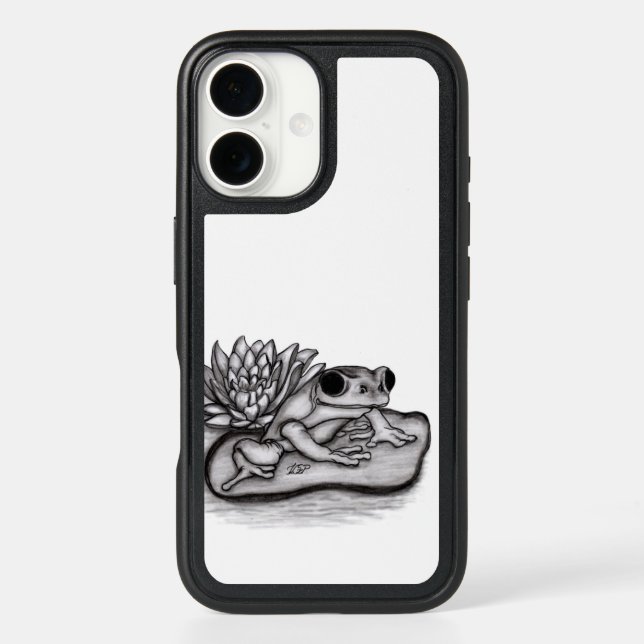 Froggy with Lotus Flower Otterbox iPhone Case (Back)
