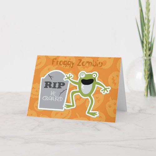 Froggy Zombie Halloween Card