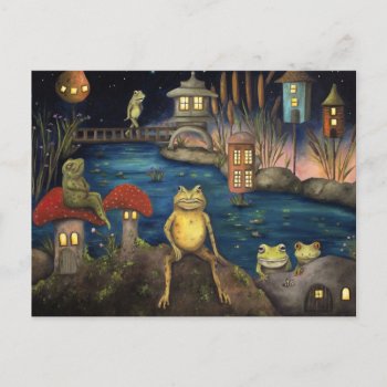 Frogland Postcard by paintingmaniac at Zazzle