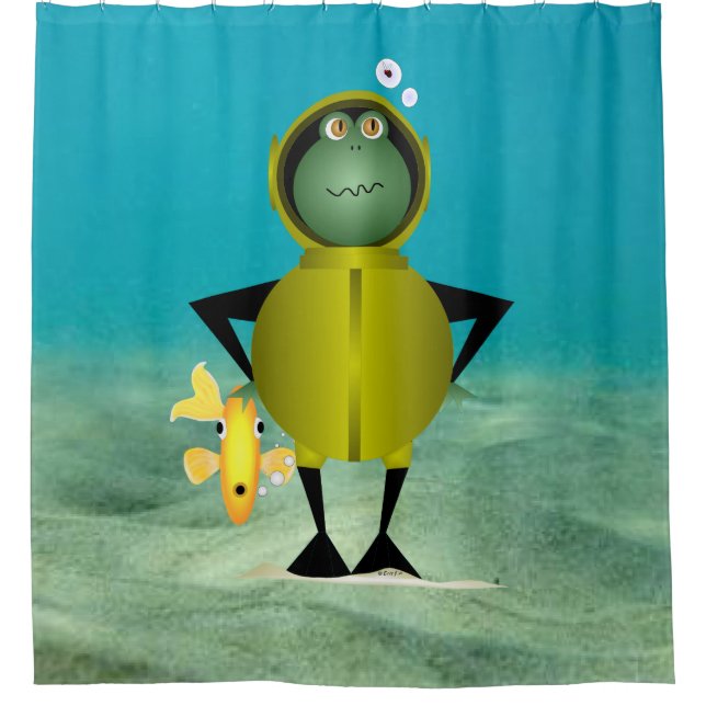 Frogman Shower Curtain (Front)