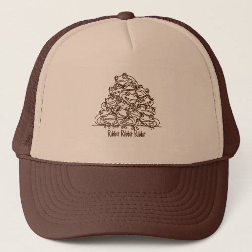 Frogs Abstract Brown Line Art Personalized  Trucker Hat