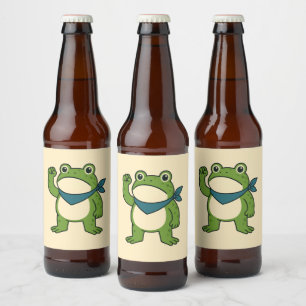 Frogs Against Fascism Portland Frog Protest Beer Bottle Label