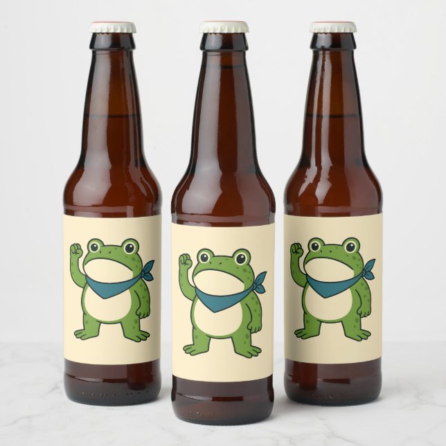 Frogs Against Fascism Portland Frog Protest Beer Bottle Label (Bottles)