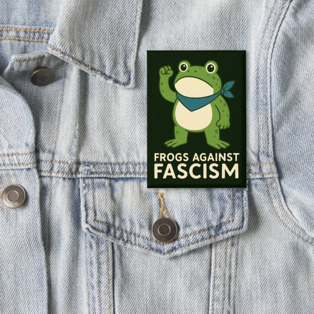 Frogs Against Fascism Portland Frog Protest Button (Creator Uploaded)