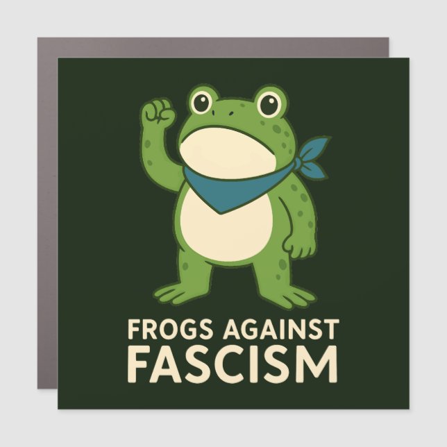 Frogs Against Fascism Portland Frog Protest Car Magnet (Front)
