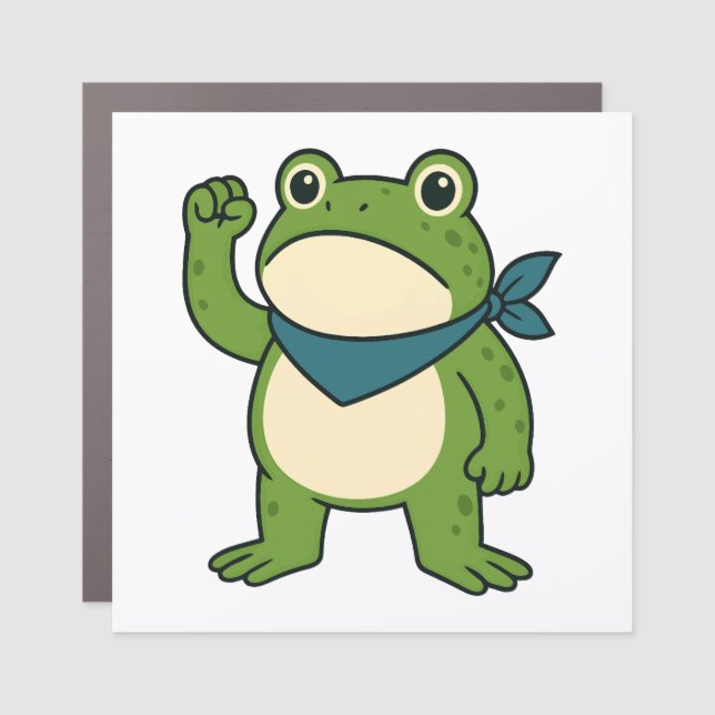 Frogs Against Fascism Portland Frog Protest Car Magnet (Front)