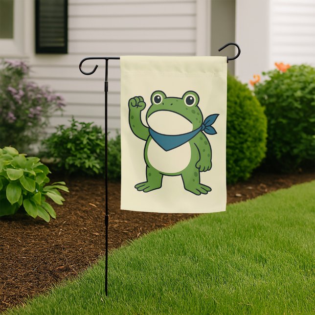 Frogs Against Fascism Portland Frog Protest Garden Flag (Creator Uploaded)